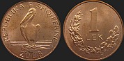 1 lek od 2008 monety Albanii