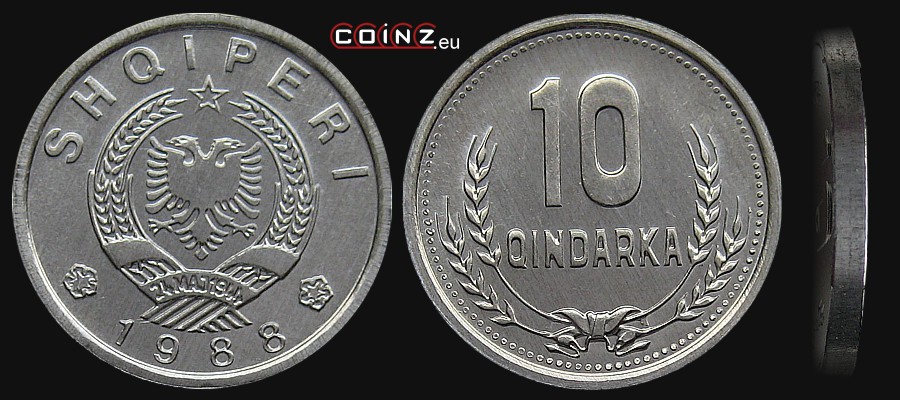 10 qindarek 1988 - monety Albanii