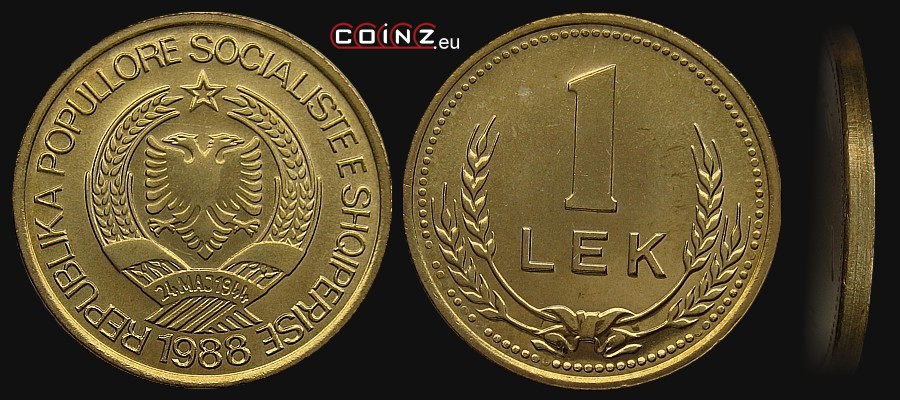 1 lek 1988 (AlCuSn) - monety Albanii