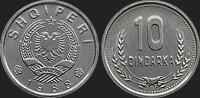 10 qindarka 1988 Albanian coins