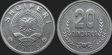 20 qindarek 1988 monety Albanii