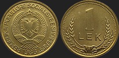 1 lek 1988 monety Albanii
