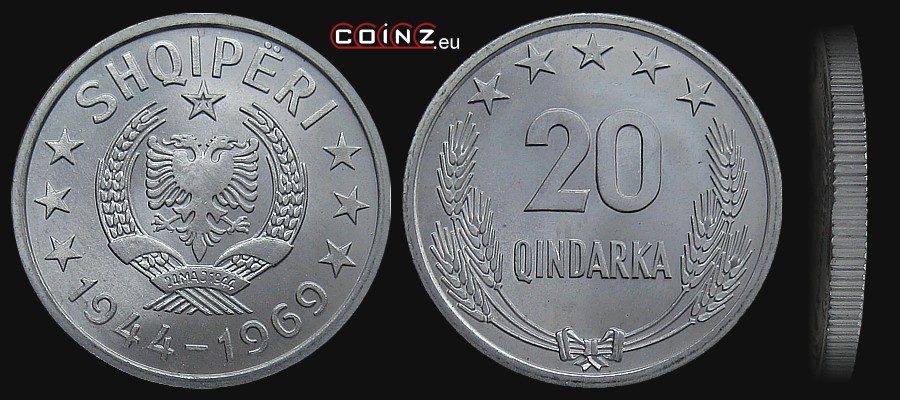 20 qindarka 1969 Liberation - Albanian coins
