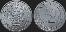 20 qindarka 1969 Albanian coins