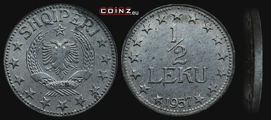 half (1/2) leku 1947-1957 - Albanian coins