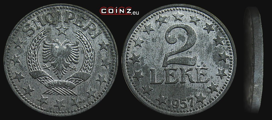 2 leke 1947-1957 - Albanian coins