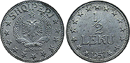 1/2 leka 1947-1957 monety Albanii