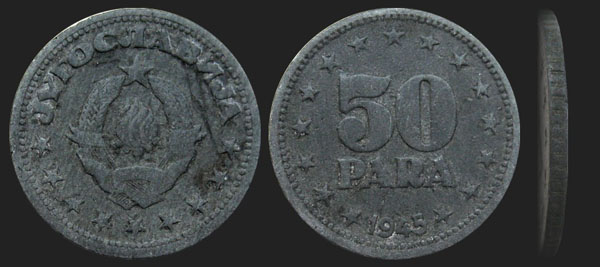 50 para 1945 - coins of Yugoslavia
