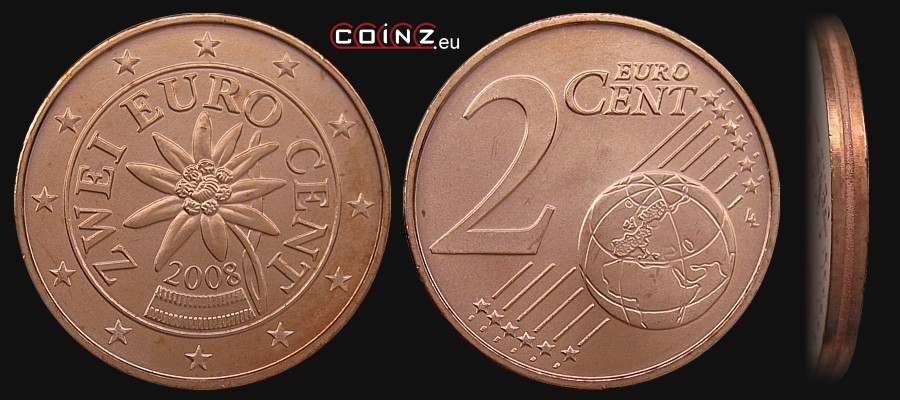 2 euro centy od 2002 - monety Austrii