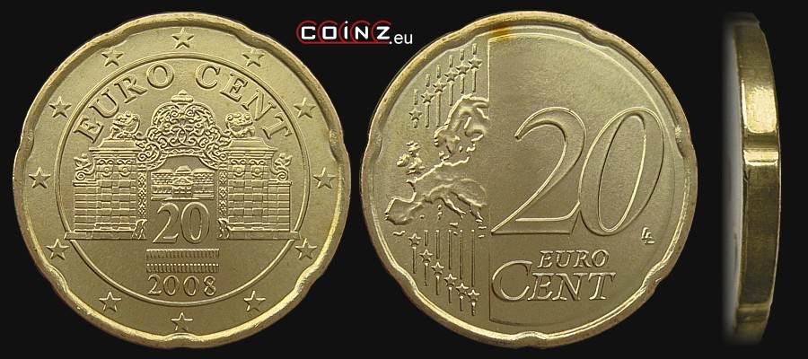 20 euro cent from 2008 - Austrian coins