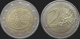 monety Austrii - 2 euro 2009 - 10 Rocznica Unii Gospodarczej i Walutowej