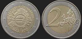 monety Austrii - 2 euro 2012 - 10 Lat Euro w Obiegu