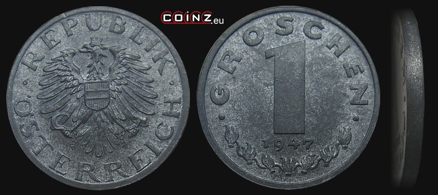 1 grosz 1947 - monety Austrii