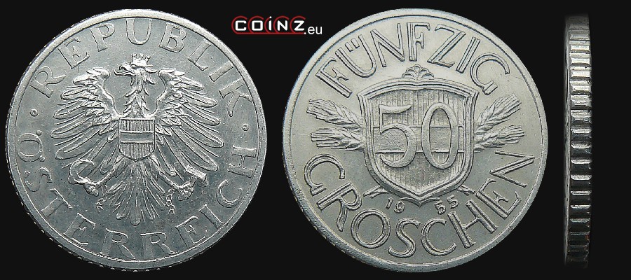 50 groszy 1946-1955 - monety Austrii