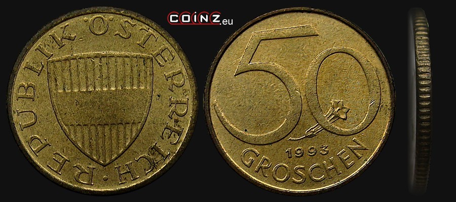 50 groszy 1959-2001 - monety Austrii