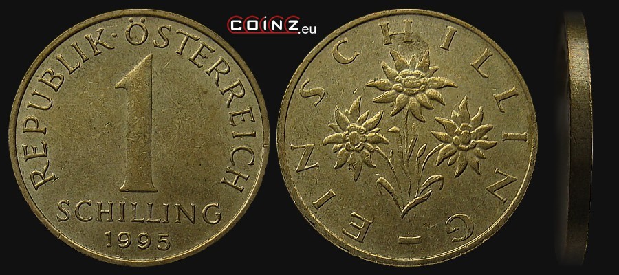 1 szyling 1959-2001 - monety Austrii