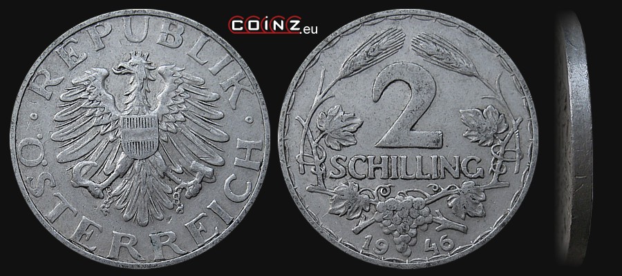 2 szylingi 1946-1952 - monety Austrii
