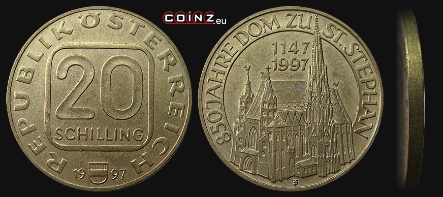 20 szylingów 1997 Katedra Św. Szczepana - monety Austrii