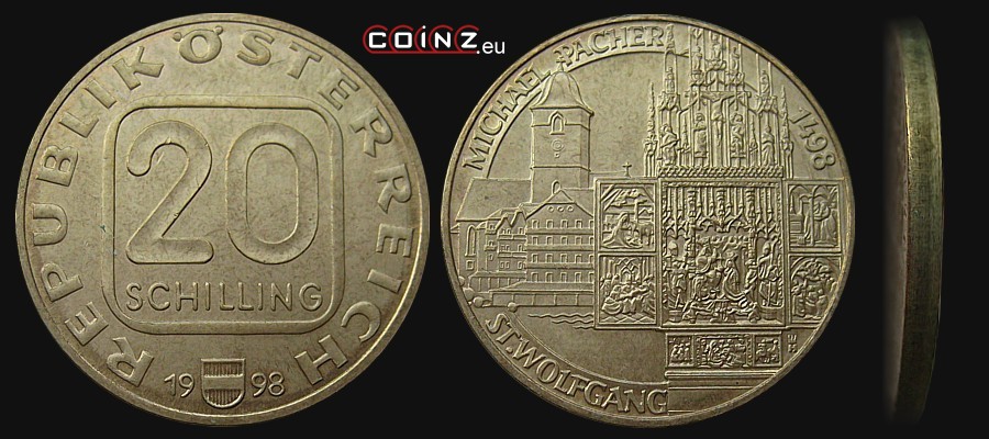 20 szylingów 1998 Michael Pacher - monety Austrii