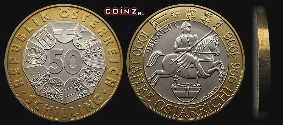 50 szylingów 1996 - 1000 Lat Austrii - monety Austrii