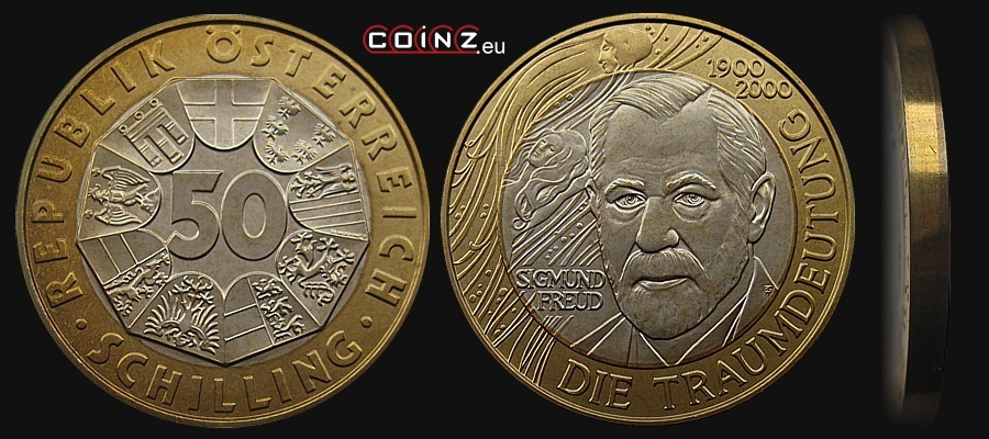 50 szylingów 2000 Zygmunt Freud - monety Austrii