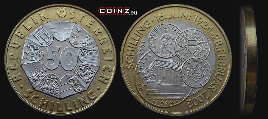 50 szylingów 2001 Era Szylinga - monety Austrii