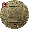 20 schilling 1987-1993 Johann Ernst von Thun - obverse to reverse alignment