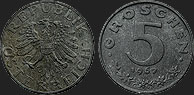 Monety Austrii - 5 groszy 1948-1994 