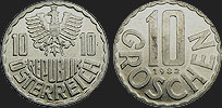 Monety Austrii - 10 groszy 1951-2001 