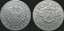 Monety Austrii - 50 groszy 1946-1955 