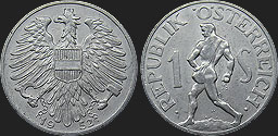 Monety Austrii - 1 szyling 1946-1957 