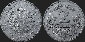 Monety Austrii - 2 szylingi 1946-1952 