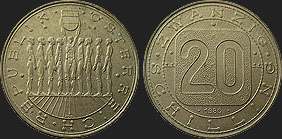 Monety Austrii - 20 szylingów 1980-1993 