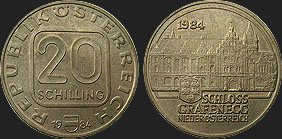 Monety Austrii - 20 szylingów 1984 - Zamek Grafenegg 