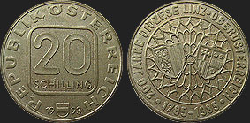 Monety Austrii - 20 szylingów 1985-1993 - 200 Lat Diecezji Linz 