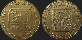 Monety Austrii - 20 szylingów 2000 - 150 Lat Znaczka Pocztowego 