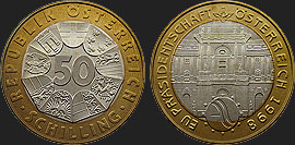 Monety Austrii - 50 szylingów 1998 - Austriacka Prezydencja Rady UE 