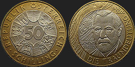 Monety Austrii - 50 szylingów 2000 - Zygmunt Freud 