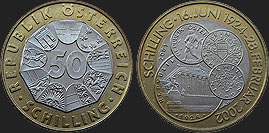 Monety Austrii - 50 szylingów 2001 - Era Szylinga 