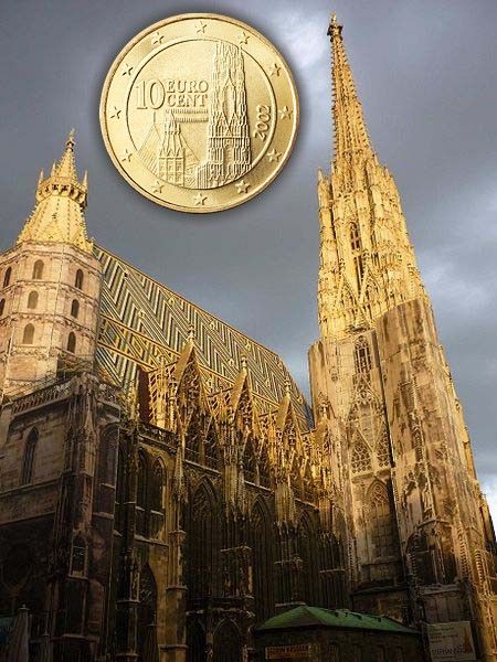 Katedra św. Szczepana oraz 10 aurtriackich euro centów