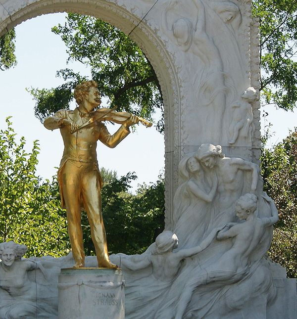pomnik J. Straussa z wiedeńskiego Parku Miejskiego