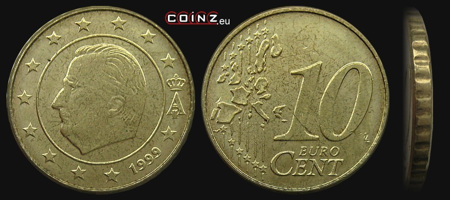 10 euro centów 1999-2005 - monety Belgii