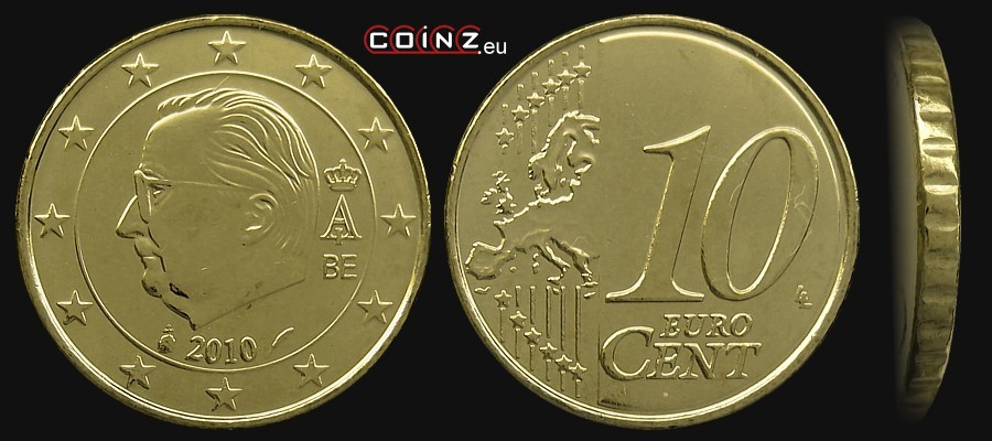 10 euro centów 2010-2013 - monety Belgii