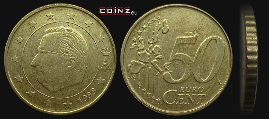 50 euro centów 1999-2004 - monety Belgii
