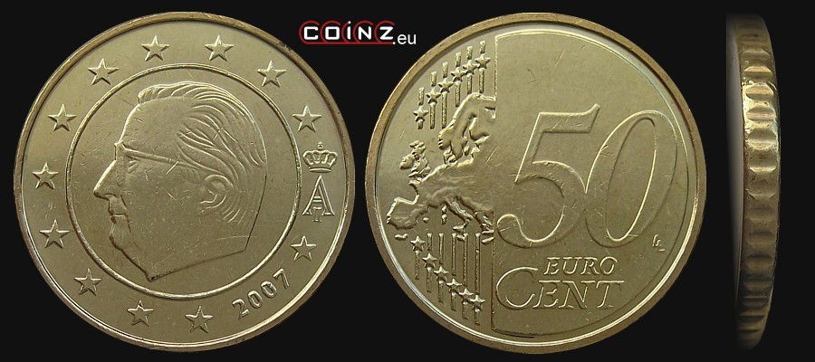 50 euro centów 2007 - monety Belgii