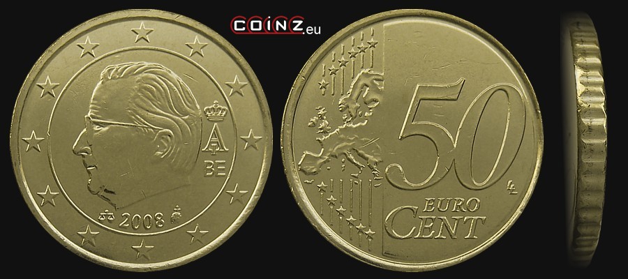 50 euro centów 2008 - monety Belgii