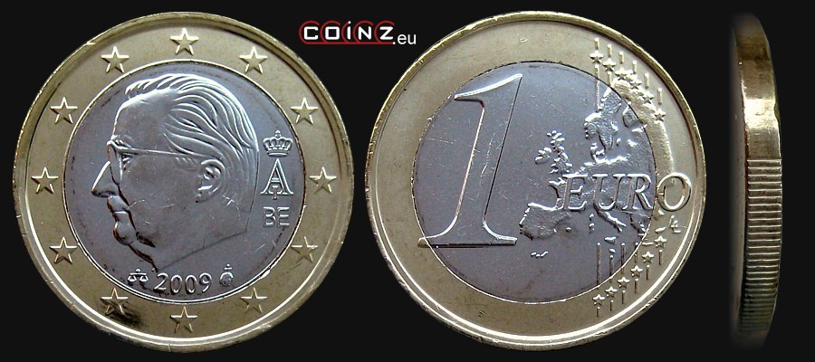 1 euro 2009-2013 - monety Belgii
