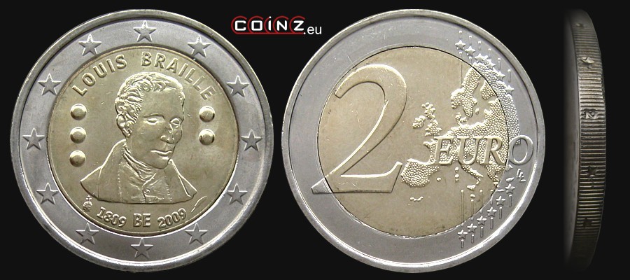 Coinzeu • 2 Euro 2009 Louis Braille Belgian Coins