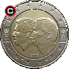 2 euro 2005 Belgium-Luxembourg Union - obverse to reverse alignment