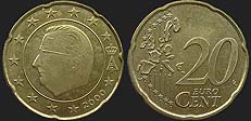 Belgian coins - 20 euro centów 2000-2006